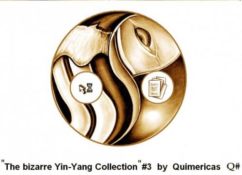 Cartoon: THE BIZARRE YIN YANG COLLECTION (medium) by QUIM tagged yin,yang,,yin,yang,maus,computer,zeiger,sanduhr,pc,mac,dokumente,radmaus