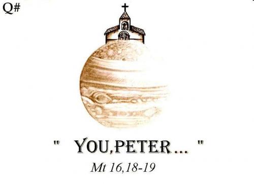 Cartoon: UPON YOU PETER (medium) by QUIM tagged bible,jupiter,church,peter,jesus,,illustration,jupiter,planet,universum,kirche,religion,jesus,peter,bibel,zitat