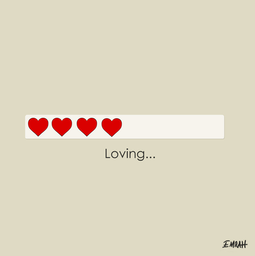 Cartoon: Loving... (medium) by emraharikan tagged loving