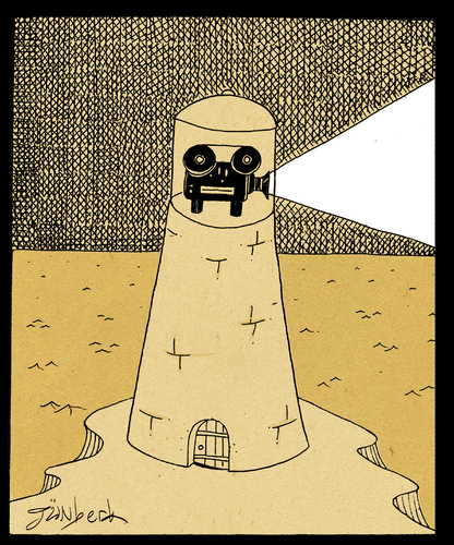 Cartoon: ighthouse of reality (medium) by gunberk tagged reality,sea,lighthouse
