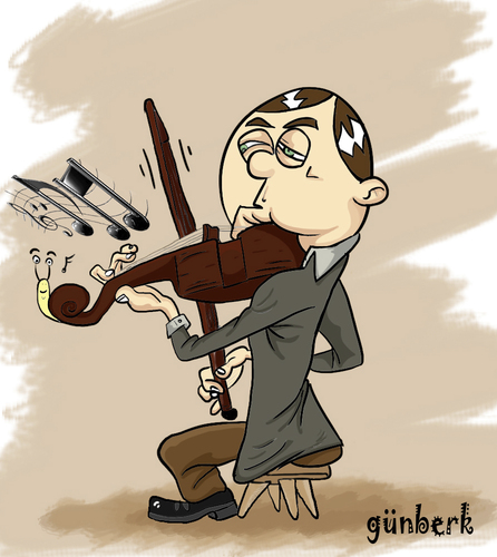 Cartoon: violinist snail (medium) by gunberk tagged snail,music,violinist