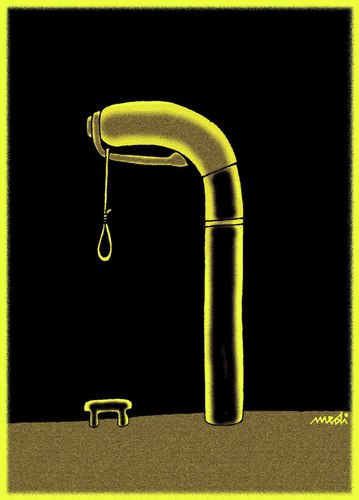 Cartoon: freedom of speech (medium) by Medi Belortaja tagged hanging,speech,freedom,fountain,pen