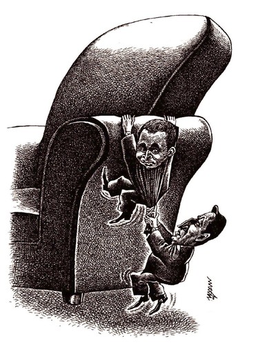Cartoon: struggle for power (medium) by Medi Belortaja tagged heads,chair,power,politicians,elections