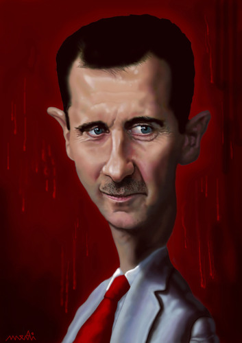 Cartoon: bashar (medium) by Medi Belortaja tagged kill,killed,blood,syria,president,assad,al,bashar,war