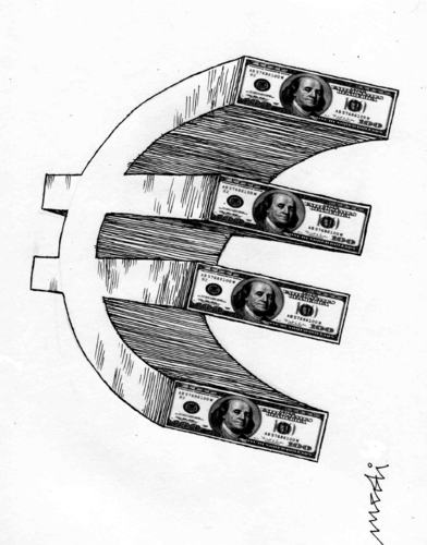 Cartoon: combination (medium) by Medi Belortaja tagged combination,money,euro,dollar