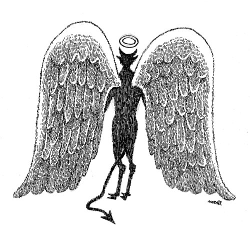 Cartoon: devangel (medium) by Medi Belortaja tagged devil,angel