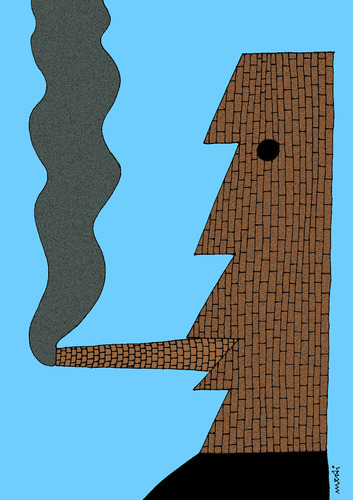 Cartoon: factory smoker (medium) by Medi Belortaja tagged cigar,cigarette,smoker,factory,man,chimney,pollution