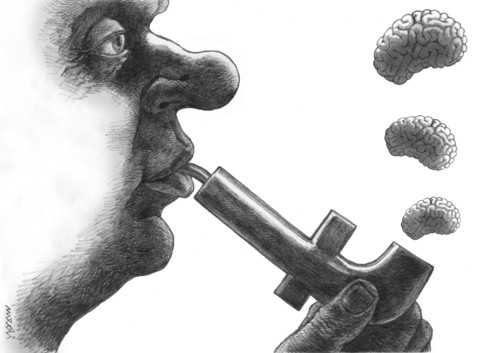 Cartoon: fb pipe (medium) by Medi Belortaja tagged brain,smoke,pipe,facebook,fb