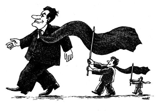 Cartoon: tie-flag (medium) by Medi Belortaja tagged wave,flag,tie,politics,leader,head