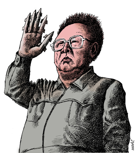 Cartoon: kim jong il (medium) by Medi Belortaja tagged kim,jong,il
