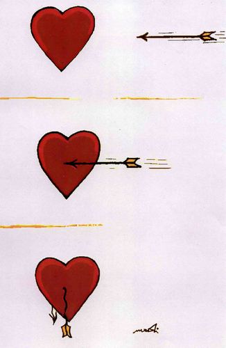 Cartoon: love (medium) by Medi Belortaja tagged love,heart,arrow