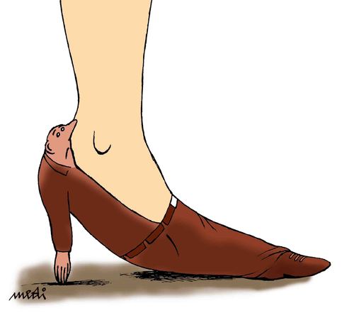 Cartoon: man shoes (medium) by Medi Belortaja tagged love,shoes,man