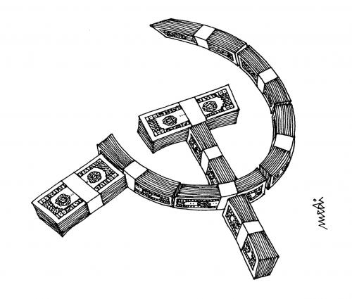 Cartoon: Monies Dictature (medium) by Medi Belortaja tagged symbol,communism,dictature,usd,monies