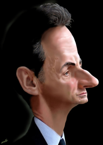 Cartoon: Nicolas Sarkozy (medium) by Medi Belortaja tagged france,president,sarkozy,nicolas