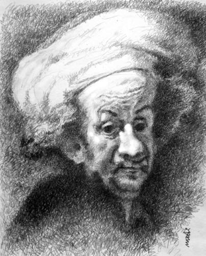 Cartoon: Rembrandt (medium) by Medi Belortaja tagged rembrandt,van,rijn