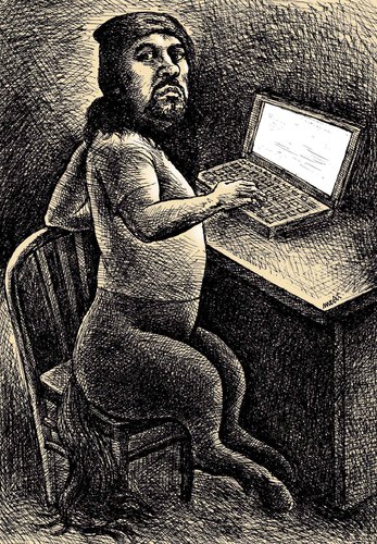 Cartoon: Ricco-5th horseman (medium) by Medi Belortaja tagged internet,digital,computer,horse,horseman,5th,ricco,laptop