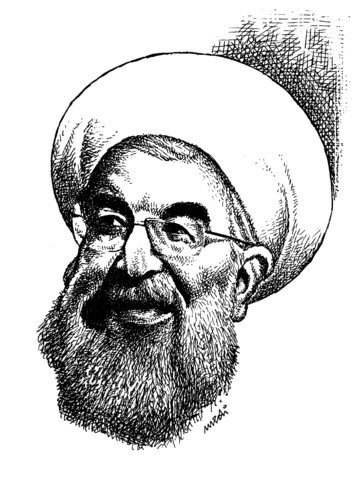 Cartoon: Rowhani (medium) by Medi Belortaja tagged hassan,rowhani,iran,iranian,president,elections