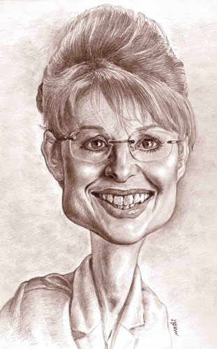 Cartoon: Sarah Palin (medium) by Medi Belortaja tagged palin,sarah