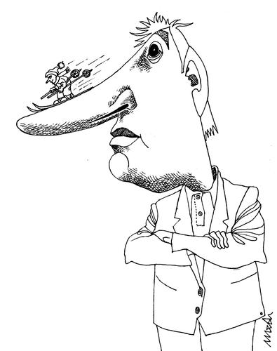 Cartoon: ski (medium) by Medi Belortaja tagged nose,ski,skiing