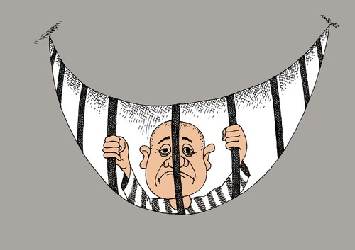 Cartoon: smile prison (medium) by Medi Belortaja tagged smiling,smile,laughing,jail,prison,prisoner,teeth