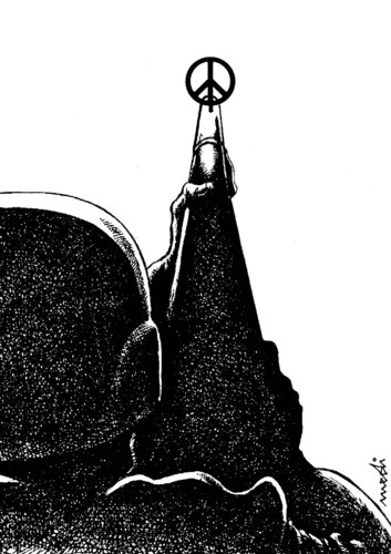 Cartoon: target peace (medium) by Medi Belortaja tagged target,peace,symbol,war,weapon,gun,soldier,conflict