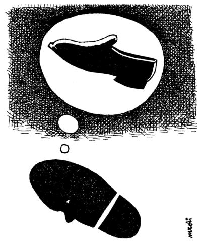 Cartoon: trace s dream (medium) by Medi Belortaja tagged shoe,dream,trace