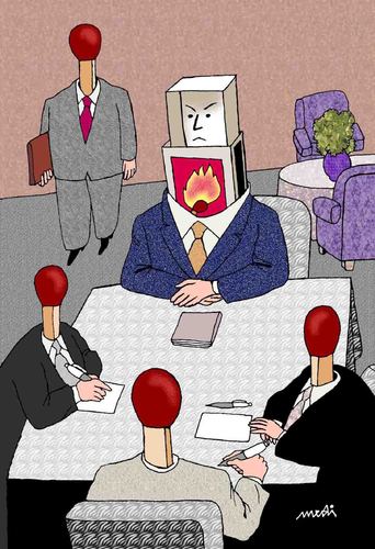 Cartoon: boss and subordinate (medium) by Medi Belortaja tagged servants,match,subordinate,chief,head,boss