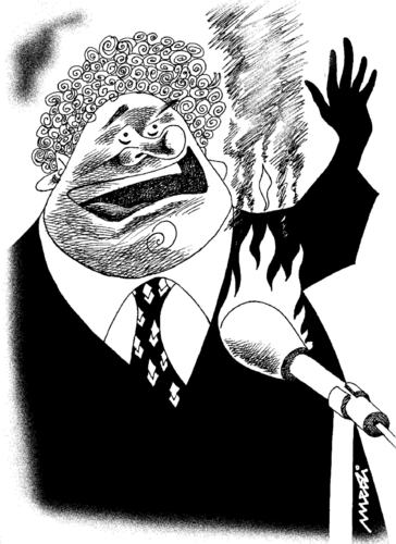 Cartoon: The fiery speech (medium) by Medi Belortaja tagged fire,politicians,angry,head,speech,fiery