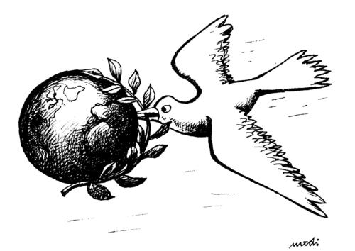 Cartoon: untitled (medium) by Medi Belortaja tagged peace,world,colombo,pigeon,dove
