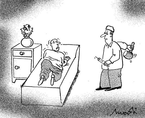 Cartoon: syringe painful (medium) by Medi Belortaja tagged painful,syringe,medical,humor