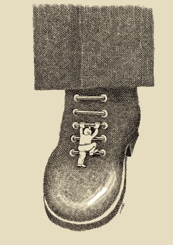 Cartoon: VIP shoe (medium) by Medi Belortaja tagged shoe,vip,ladders,career,man,climbing