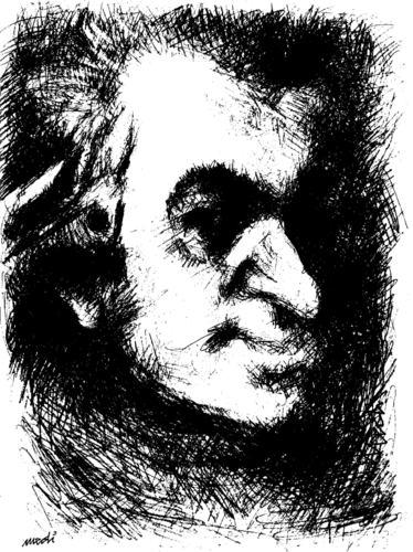 Cartoon: Wolfgang Amadeus Mozart (medium) by Medi Belortaja tagged mozart,amadeus,wolfgang