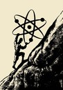 Cartoon: atom sisyphus (small) by Medi Belortaja tagged atom,sisyphus,nuclear,stone,boulder