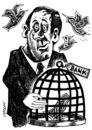 Cartoon: banker (small) by Medi Belortaja tagged banker money birds cage