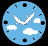 Cartoon: birds clock (small) by Medi Belortaja tagged birds,clock,heavens,sky,hours,minutes,flying