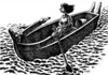 Cartoon: boat man (small) by Medi Belortaja tagged boat,man,woman,husband,wife,love,loved