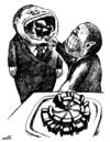 Cartoon: cakes with power (small) by Medi Belortaja tagged cakes chair power politicians politics