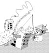 Cartoon: good fishing (small) by Medi Belortaja tagged flat,house,buildins,fishing,humor