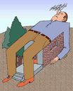 Cartoon: home sweet home (small) by Medi Belortaja tagged home,man,protection,house