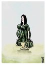 Cartoon: pregnancy (small) by Medi Belortaja tagged pregnancy humor watermelon shoping