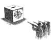 Cartoon: kill elections (small) by Medi Belortaja tagged kill,elections,target,ballot,box,manipulation