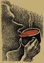 Cartoon: kiss of coffee (small) by Medi Belortaja tagged kiss,of,coffee