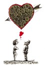 Cartoon: monies love (small) by Medi Belortaja tagged monies money love lover heart valentines day