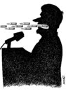 Cartoon: politician s speech (small) by Medi Belortaja tagged politician speech bullets