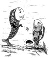 Cartoon: poor and fish rich (small) by Medi Belortaja tagged poor,fish,rich,beggar,money