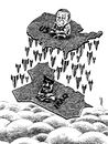 Cartoon: rain of war (small) by Medi Belortaja tagged rain,of,war,bombs,usa,iraq,bush,saddam