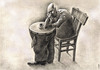 Cartoon: thinker (small) by Medi Belortaja tagged thinker think thought table sadness poor poverty financial foot crisis coffee man