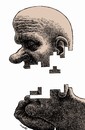 Cartoon: thinker (small) by Medi Belortaja tagged think thinker thought face tetris game build creativity idea