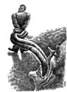 Cartoon: the schemer (small) by Medi Belortaja tagged schemer tongue rope snake cuff intrigue slander