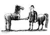 Cartoon: two friends (small) by Medi Belortaja tagged gandhake,horse,man,humor